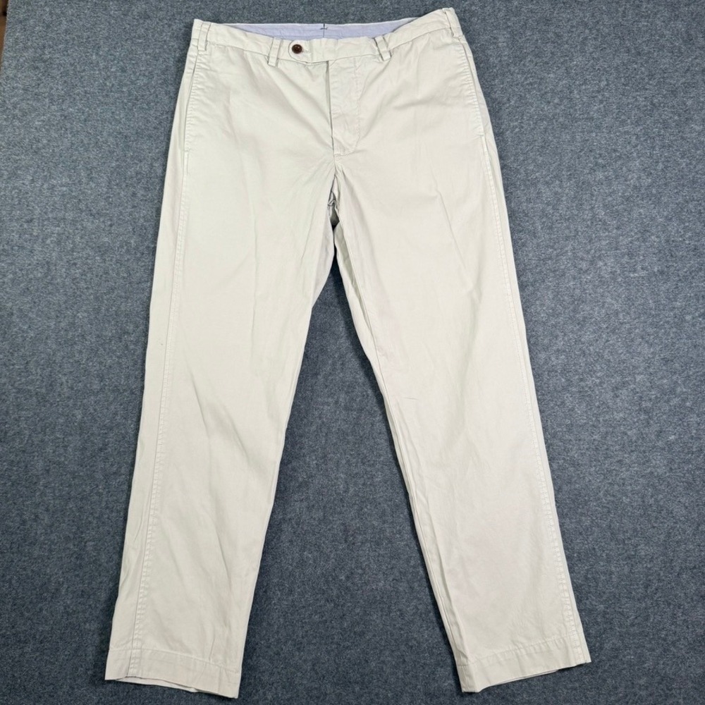 Sid Mashburn Mens Beige Cotton Canvas Sport Trousers Chinos Size 33x29 Lux